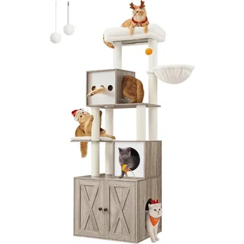 Mačka Stolp s mačka legla bazena, 72.8-palčni pet apartma, z praskanje stebrov, jama, košarice in stroj mat, mačka drevo