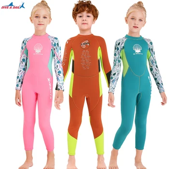 Potop Jadro 2,5 MM Neoprena Wetsuits Otroci za celotno telo, zaščito pred mrazom, Potapljanje Mokro obleko za Dekleta, Fantje, Plavanje Surf meduze 2020