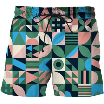 2023 moških Abstraktni vzorec tiskanja plaža hlače 3D tiskanih moda za moške kratke hlače za Poletje Kopalke Board kratke hlače velikosti XXS-4XL
