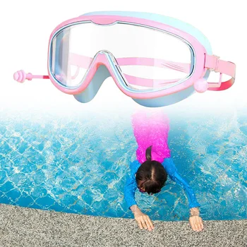 Nov Velik Okvir, Plavanje Očala Otroci Plavati Potapljanje Očala Strokovno Slušalka, HD Anti-fog Očala Silikonski Očala Primerna Deskanje