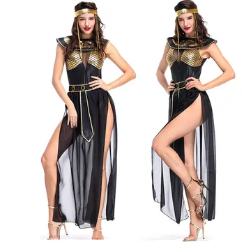 Seksi, Vroče vidi skozi Egiptovske Kraljeve Kleopatra Kostum Starem Egiptu Queen Obleko Odrasle Ženske Fantazije Cosplay Halloween Kostum
