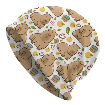 Capybara Yuzu Onzen Kopel Vzorec Bonnet Klobuk Plesti Klobuk Moda Prostem Skullies Beanies Klobuki Moški Ženske Pomlad Dvojno rabo, Kape