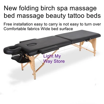 Zložljivi močno bukev spa masaža posteljo masaža lepoto tatoo posteljo preproste prenosne ročne vezenine postelja
