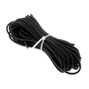 Težkih Gume Prevlečen Poliester 3 mm Močna Elastična Vrv Šok Velikost & Barva - Črna, 10m