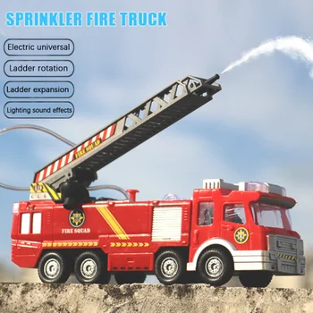 Firetruck Model Otroci Igrače razpršeno Vodo gasilskega Inženir Vozila z Glasbo in Svetlobo Simulirani Zbirka Avto Otrok Darilo