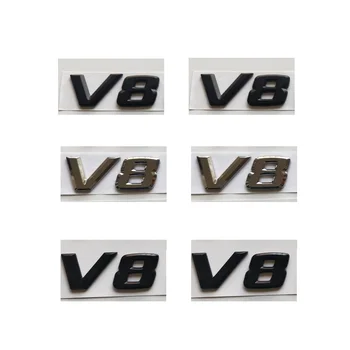Chrome Črnimi Črkami V8 Fender Značke Trunk Emblemi 2pcs za Mercedes Benz