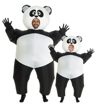 Panda Napihljivi Kostum za Otroke, Odrasle Smešno Maskota Cosplay Zraka Udarec bo Ustrezala Karneval Risanka Obleko Gor Starš-otrok Nositi Festival