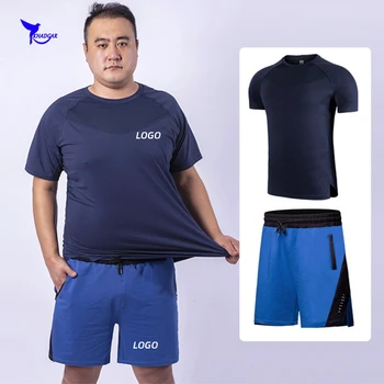 Prilagodite LOGO Plus Velikost 5XL 6XL 7XL Moških široke Športne Obleke Dihanje Bombaž Teče Kompleti Oblačil, Telovadba Fitnes, Tek Trenirke