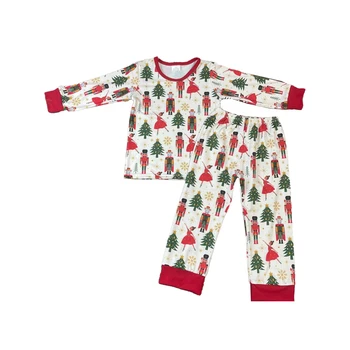 Boutique Otroke Božič Oblačil Jesen Zima Dolgo Božično Drevo Sladkarije Nutcracker Otroci Pižame Set
