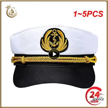 1~5PCS Kapitan Jahte Klobuk Mornarice Morski Klobuk Nastavljiv Mornar Kapetan Kostum Moških Čoln Mornarsko Kapo za izobraževanje Otrok Moški Ženske