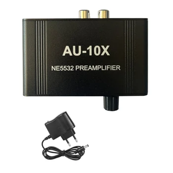 AU-10X NE5532 Stereo Zvočni Signal -Ojačevalnik Ojačevalnik Ojačevalnik za Slušalke Odbor Pridobili 20Db RCA 3,5 MM Nadzor Glasnosti EU Plug