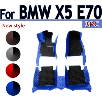 Avto predpražnike Za BMW X5 E70 MK2 2008~2013 Luksuzno Usnje Mat Nastavite Samodejno Zaščito Preprogo Preprogo Notranjost Deli Avto Oprema 7 Sedežev