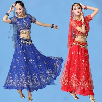 Gospa Egipt Ples Obrabe Indijski Bollywood Ples Kostum Nastavite Odraslih Praksi Trebuh Ples, Oblačila Trebuh Krilo