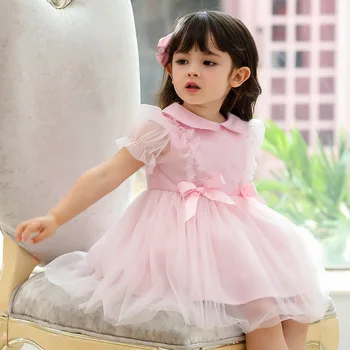 2024 Španski Baby Dekle Lolita Obleke Poletje Otrok Rojstni Dan Žogo Halje Leglo Dekleta Mašno Obleko Otroci Španija Boutique Oblačila
