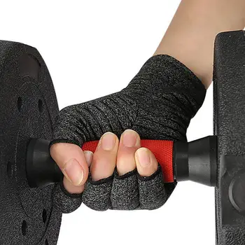 Tudi Stiskanje Tlak Rokavice Pol-finger Rokavice s protidrsno Gumo Trakovi Trajno Udobno Anti-slip Pol za Fitnes