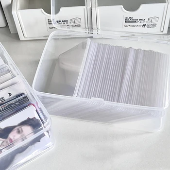 3 Palčni Photocards Škatla Za Shranjevanje Pregleden Nalepke Koreja Idol Kartico Sim Desk Shranjevanje Organizator Razvrstitev Polje Tiskovine