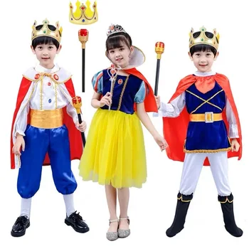 Halloween Fantje, Otroci Prince Kralj Cosplay Oblačila pustna dekleta Karneval Princesa Cosplay Kostum Darilo za Rojstni dan Za Otroke Fantje