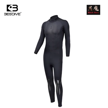 Bestdive Črni Junak iz Enega Kosa moška Obleka 2,5 mm 3,5 mm 5 mm Yamamoto Neoprensko Potapljaško Obleko Dolgi Rokav za Nazaj Zadrgo Potapljaške obleke