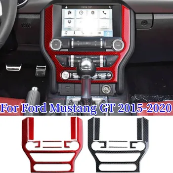 Avto GPS navigacija trim okvir,za Ford Mustang GT 2015-2020 ogljikovih vlaken notranje trim nalepke večpredstavnostna konzole