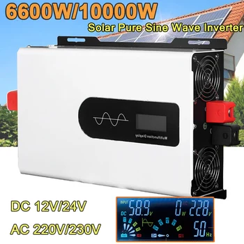 6600W 10000W Pure Sine Wave Avto Inverter 12V 220V Solar Power Inverter DC 12V 24V Na AC 220V Polnilec 230V Napetost Pretvornika