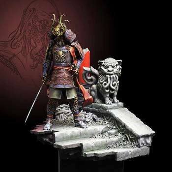 Smole Model Slika GK Novo 1/24 stari Samurai Vitez bojevnik vojak stojalo Smolo vojak Unpainted Model Komplet Nesestavljeni
