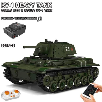 WW2 Sovjetski Težki Tank Vozila KV-1 Gradnike Modela Vojske, Orožje Tehnične RC Opeke Otroci Vojaške Gradnje Igrače Za Fante