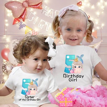 Sestre Majica Za Rojstni Dan Sestra Rojstni Dan Dekle Sorodstveni Ujemanje Oblačila Deklica Natisnjen Tshirt Baby Otroci Tee Telo
