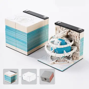 Vroče Prodajo Zemlje 2024 Koledar Omoshiroi Blok 3D Memo Pad Papir Umetnost Beležnico Z Akril Polje Darilo Za Fantov Rojstni dan