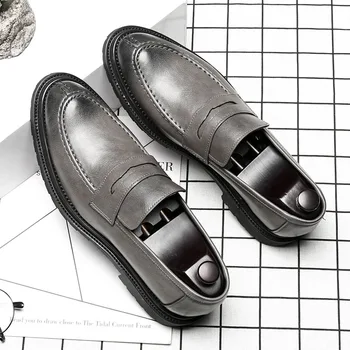 Prihod italijanske blagovne Znamke Moških Usnje Stanovanj Moških Britanski Brogue Obleko Čevlje Formalnih Poslovnih Oxfords Čevlji za Moške