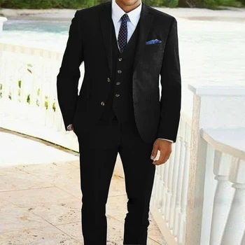 Moda Ženina Moških Obleko Tuxedos Enotni-Zapenjanje Groomsmen Formalno Jopič Maturantski 3 Kos (Jakna Se Bo Ustrezala) Poroka Odlično Moški