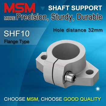 MSM Horizontalno Prirobnica Linearni Gred Podporo 20pcs SHF10 Aluminija Linearni Objemka 10 mm Linearni Železniškega Koncu Podpora CNC Avtomatizacije Deli