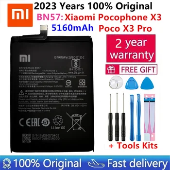 100% Prvotne Xiao mi BN57 5160mAh Telefon Baterija Za Xiaomi Pocophone X3 Poco X3 Pro Zamenjava Baterij