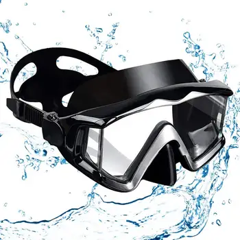 Potapljaška Očala Ne Zamegljevanje Snorkeling Scuba Potapljanje Očala Silikonski Krilo, Kaljeno Steklo Panoramske Plavati Očala Za Odrasle