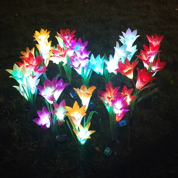 LED Lily Cvet Sončno Svetlobo na Prostem Nepremočljiva Sončne Vrtne Luči Krajine Sončne Svetilke Dvorišču Stranka Poti Vrtni Okras