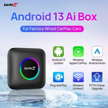 CarlinKit Android 13 AIBox 64 G 128G CarPlay TV Box QCM6125 8-Jedra Brezžični CarPlay Android Auto Adapter Plug&Play FOTA Nadgradnjo