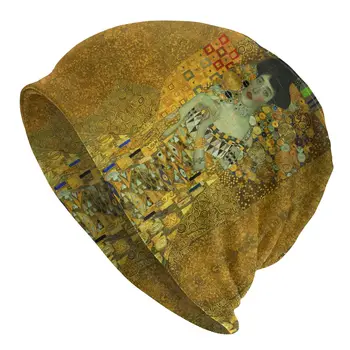 Gustav Klimt, Ki Jih Adele Bloch-Bauer Unisex Pokrovu Motorja, Postane Vroče Zimsko Kolesarjenje Dvojno Plast Tankih Klobuki Za Moške, Ženske