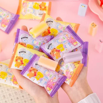 2pcs Risanka Živali Svinčnik Radirke Kawaii Candy Bag Odstranjevalci za Pisanje korejski Tiskovine Otroci Darilo Študentov Pisarniški Material