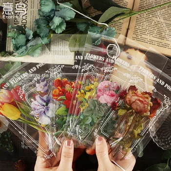 7 Kos Tulipanov Cvet Vrtnice Nalepke Nastavite PET Pregleden Dekorativne Nalepke Scrapbooking Nalepke Za Diy Obrti Album Journaling