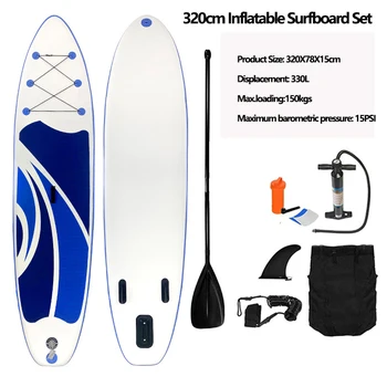 320cm Napihljivi Stand Up Paddleboard SUP Board Komplet s Surf Plavuti Inflator Črpalka Torba Stopala Vrv, Športne Vode, Kajak, Surf Komplet