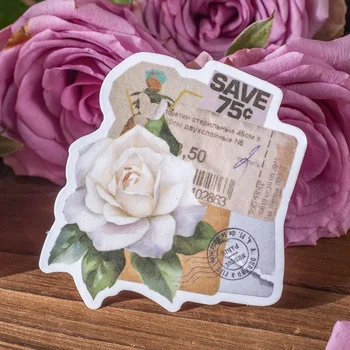 40 kosov Nalepke rose ljubezensko pismo serije retro vrtnice strani šotor DIY materiala, dekorativne nalepke, 6 vrst