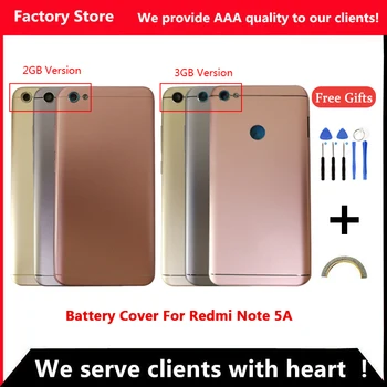 Kakovosti AAA Baterije Pokrov Za Xiaomi Redmi Opomba 5A Hrbtni Pokrovček Primeru Za Redmi Opomba 5A Zadnji Pokrovček+ Steklo Objektiv Fotoaparata