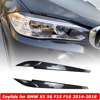 X5 X6 Prednji Smerniki Veke Kritje Obrvi Trim Oči Pokrovi, Nalepke za Dekoracijo Trim Za BMW F15 F16 2014-2018 Avto Dodatki