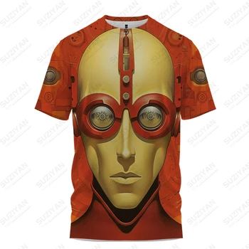 Poletje nova moška T -shirt Prihodnosti Robot 3D Tiskanje moška T -shirt Svetlo moška T -shirt Moda Ulica moška T -shirt majica