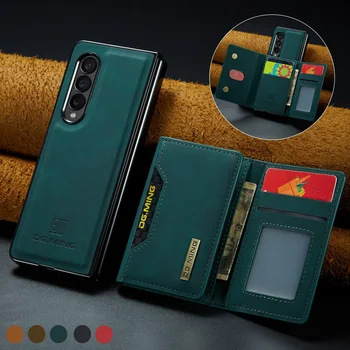 Anti-Padec Poslovnih Usnje Telefon Funda Ohišje za Samsung Galaxy Ž Krat 4 5 G Fold4 Fold3 Krat 3 Shockproof Reža za Kartico Coque
