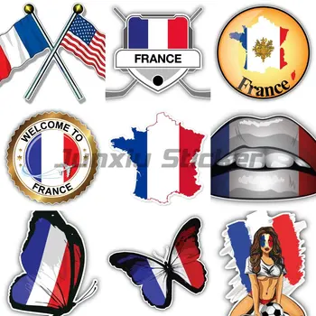 Francoski Francija Nacionalne Zastave Zastave Zemljevid Avto Nalepke Vinyl Avto Dodatki Dekor Motocikel Off-road Laptop Bar Motel PVC Nalepke