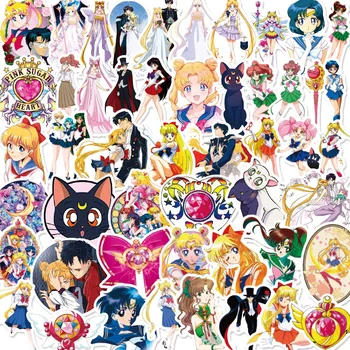 50pcs/set Sailor Moon Nalepke Vodoodporni Kovček Zvezek kitara Skateboard Nalepke Anime Nalepke, Laptop Kože Nalepka