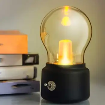 USB Polnilne Žarnica Luči Vintage Retro Zlato Akumulatorski Desk Lučka za Novo Leto Počitniških Domov Študija Soba Dekoracijo Nočne Luči