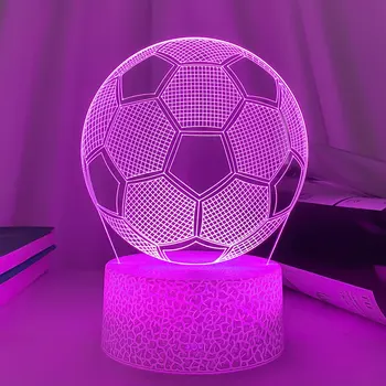Lava Bela 3D Nogomet LED Nočna Lučka Neon Znak Lučka Božič, Božični Okraski za Dom Spalnica Rojstni dan, Poročno darilo Dekor