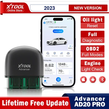XTOOL Advancer AD20 Pro OBD2 Optičnega Celoten Sistem Diagnostično Orodje Kodo Bralec za Vse Avto za IOS Android Bluetooth Olja Ponastavite