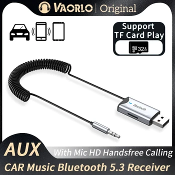 Avto Bluetooth Sprejemnik 5.3 Stereo Brezžični USB Ključ do 3,5 mm Priključek AUX Avdio Glasbeni Tok Mic Prostoročno Klicanje & TF Card Slot